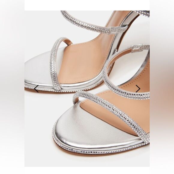 STEVE MADDEN EXOTICA SILVER STILETTO SANDAL - Picture 11 of 16